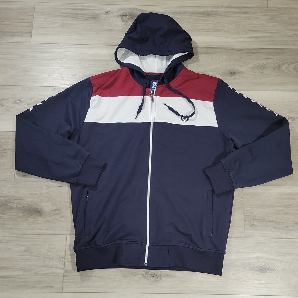 Fergana Hoodie Jacket Men's Medium Navy Blue Full Zip Long Sleeve